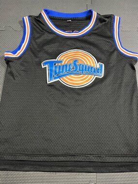 Tune Squad Jordan 23 Basketball Jersey Black/Blue Orange Trim Small Game Day Sle